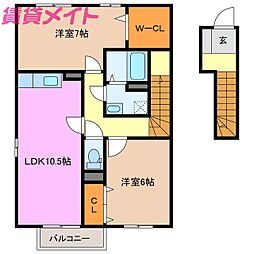 ヴィラ ノボノ A 2階/-