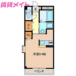 WJガーデン亀山 ワンルームの間取図画像