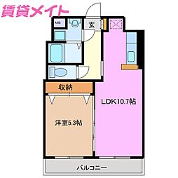 ヒラタパークヒルグッドスリー 1LDKの間取図画像