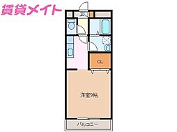 ハートランド栗真 1階1Kの間取り