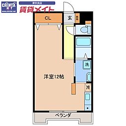 ＳＨＡＬＯＭ　ＳＱＵＡＲＥ 2階ワンルームの間取り