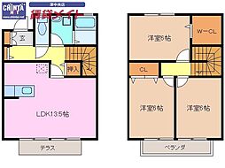メゾンシンフォニーB 3LDKの間取図画像