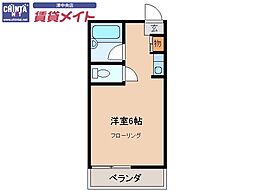 イースト 3階ワンルームの間取り