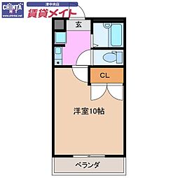 サン・ライズ中村 1Kの間取図画像