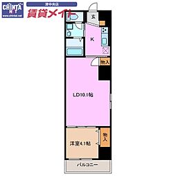 カーサステラ 6階1LDKの間取り