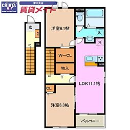 ル・ポール南新町 A 2階/-