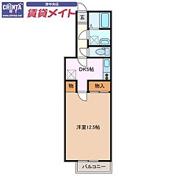 明日香 1DKの間取図画像