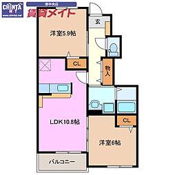 ファインコートB 2LDKの間取図画像