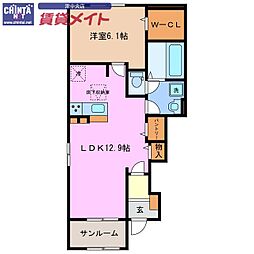 ラフィネ一身田　Ａ 1階/-