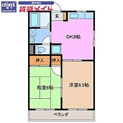 サニータウン 2DKの間取図画像