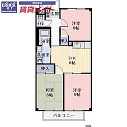 SurPlus阿漕B 3DKの間取図画像