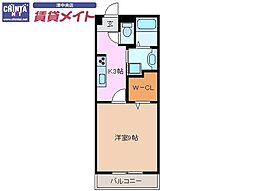 エスタシオン津 1Kの間取図画像