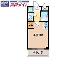 西丸之内トレゾァ ワンルームの間取図画像