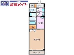 ロイヤル江戸橋 1DKの間取図画像