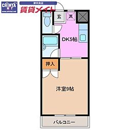 エグゼ3 1DKの間取図画像