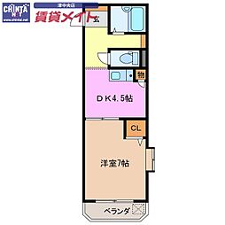 サンロイヤル東丸之内 1DKの間取図画像
