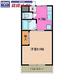 ジョイフル 1Kの間取図画像