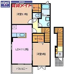 サニーコート A 2階/-