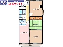 EXCREAサクラバシ 3LDKの間取図画像