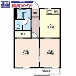 ファインフラッツ1 2Kの間取図画像
