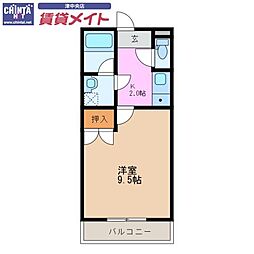 コーポバロン中野 1Kの間取図画像