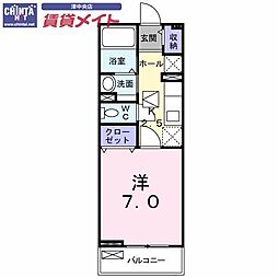 ベルスクエア 1Kの間取図画像
