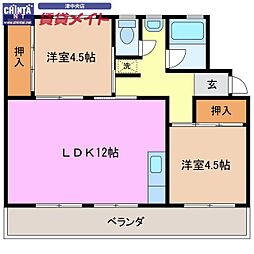 メゾンシエロ 2LDKの間取図画像