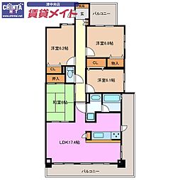 アトレ津ヒルズ 4LDKの間取図画像