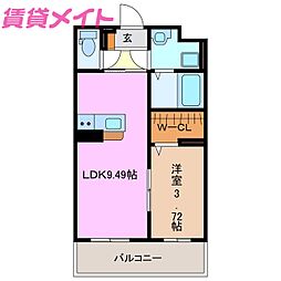 間取図画像 1LDK