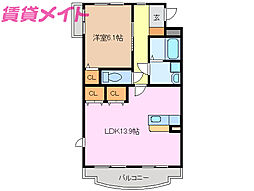 エスペランサ・アイ 1LDKの間取図画像