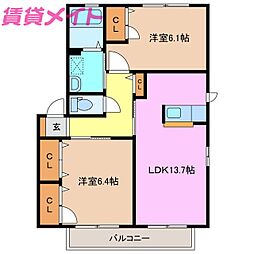 コータ・コートW B棟 2階/-