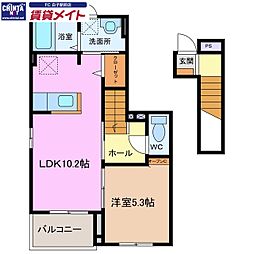コートハウス安塚 1LDKの間取図画像