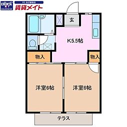 シティハイツ香洋 2Kの間取図画像