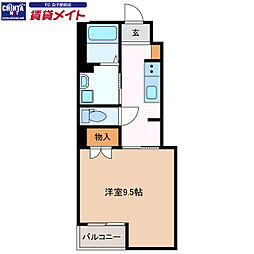 rose bud 1Kの間取図画像