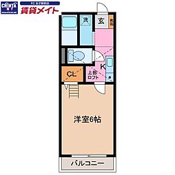 ビクトリアハウス 1Kの間取図画像