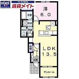 サーフサイド 1LDKの間取図画像