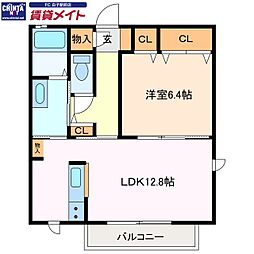 マノワール 1LDKの間取図画像