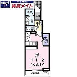 コルディアーレ南風 ワンルームの間取図画像
