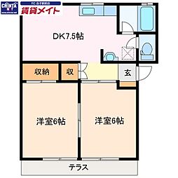 ファミール千代崎B 1階/-