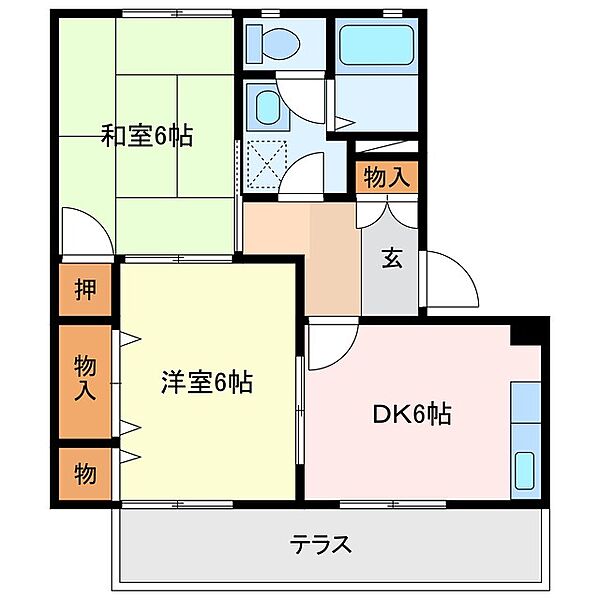ハイツさきしまB棟 105｜三重県志摩市志摩町和具(賃貸アパート2DK・1階・43.00㎡)の写真 その2