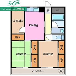 アクアビット 3DKの間取図画像