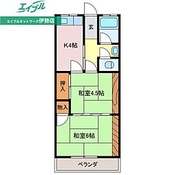 マンションハセガワ 2Kの間取図画像