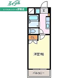 ワールドパレス 1Kの間取図画像