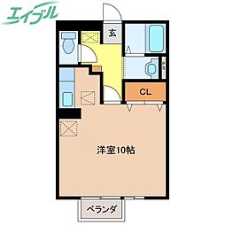 Ｃｏｕｒｔ Ｒｏｍａｎ 1階ワンルームの間取り