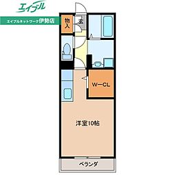 ＧＲＡＮＤＵＯ 1階ワンルームの間取り