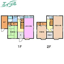多気郡明和町大堀川新田貸家 1階3LDKの間取り