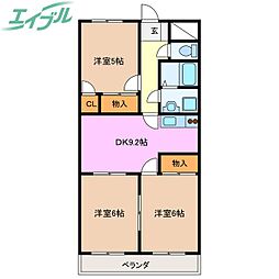 シンプルライフ18 1階3DKの間取り