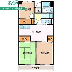 近畿マンション 3DKの間取図画像