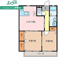 ソーレンサイド 2LDKの間取図画像