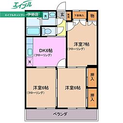 エンペラー堀 3DKの間取図画像